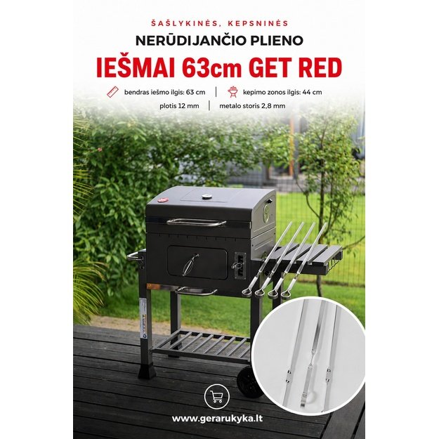 IEŠMAS GET RED 63 cm, nerūd. plienas